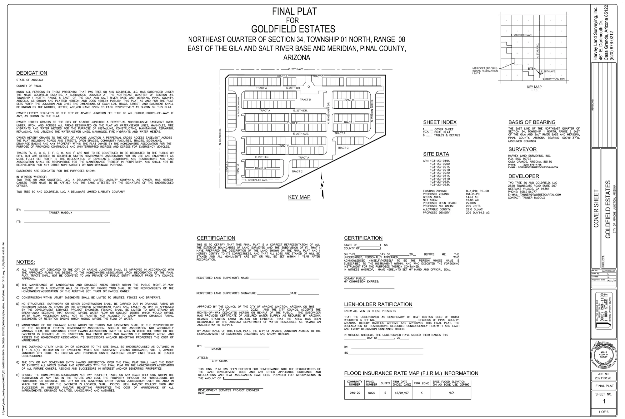 Goldfield Estates plat map